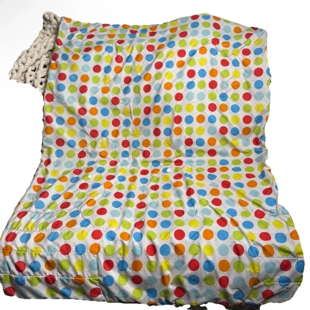 VTG Elmo Sesame Street Reversible Kids Blanket Colorful Polka Dot Print 50x60